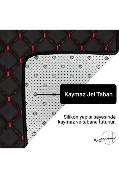 wentt Deri Nakışlı 5 Parça Universal Oto Paspas Seti
