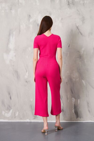 SEVENLINE KRUVAZE YAKA KUŞAKLI BÜRÜMCÜK KUMAŞ TULUM