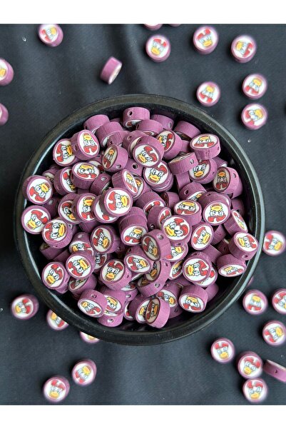 Boncuk 25 Adet 10 Mm Çizgifilm Figürlü Polimer Kil Fimo Takı Bileklik Kolye Y...