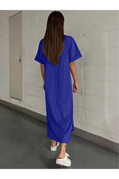 Machetta Women's Plus Size Charming Soul Printed V-Neck T-Shirt Dress/Tunic