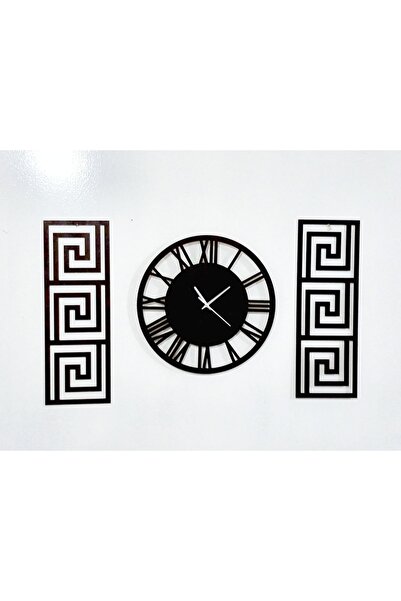 EYKA STORE Siyah Dekoratif Duvar Saati 3 lü Set