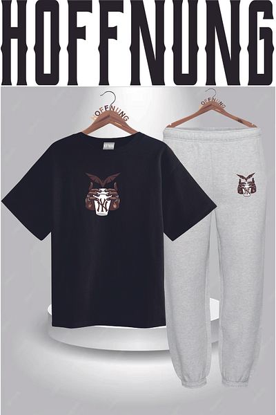 HOFFNUNG Full Pants T-Shirt Shorts My Cup 2 Hand Printed Full Pants Set