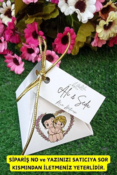 Emtory Home 30 Adet Gold İpli Şıpsevdi Piramit Kutu -  Nikah Şeker Kutusu - K...