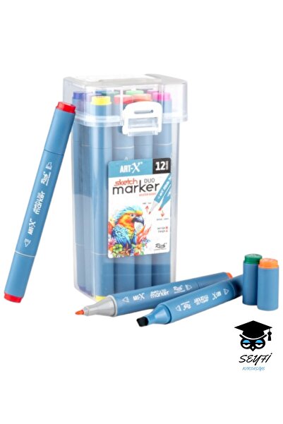 SEYFİKİRTASİYE SKETCH MARKER ÇİFT TARAFLI ÇİZİM KALEM SETİ ART-X RİCH YÜKSEK KALİTE KALICI MÜREKKEP İADE GARANTİLİ