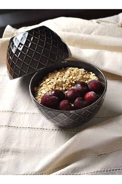 Purelegant 14cm Stonware Bowl Bowl - 2 Pieces for Breakfast, Fruit Salad and Food