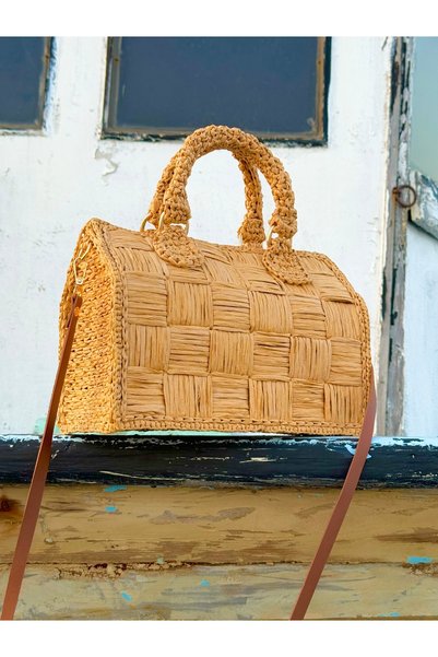 Beril Yamaç Design Studio Make a difference with this natural and stylish handmade raffia Bag .