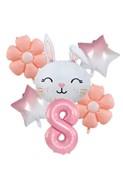 DÜVENCİ TİCARET Σετ μπαλονιών με φύλλα πεταλούδας και κεφάλια κουνελιών