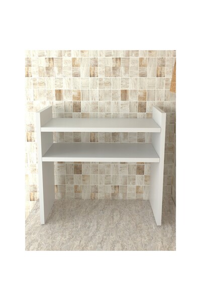 Ankaflex Mutfak Tezgah Üstü Mikrodalga Fırın Rafı Dolap Düzenleyici Organizatör Toplayıcı Beyaz Baharatlık