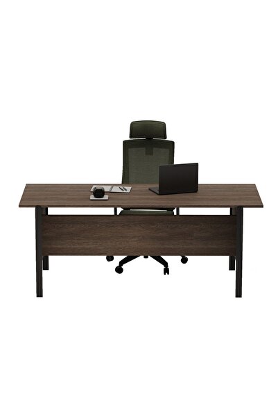 Çağın Ofis Mobilyaları Ofisimi Hola Tekli Çalışma Masası 200 Cm (BALOS/SİYAH)