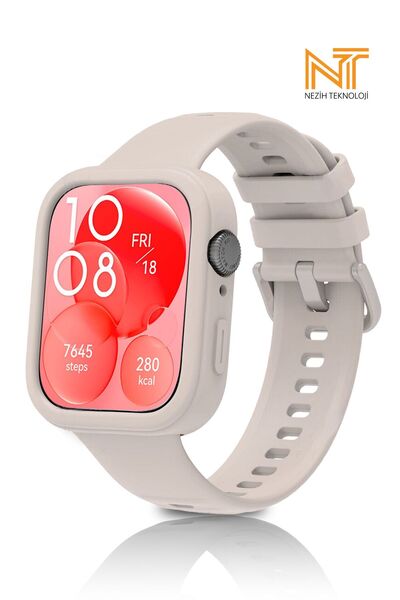 Nezih Case حافظة سيليكون ملونة ناعمة متوافقة مع هاتف Huawei Watch Fit 3 وغطاء حماية من السيليكون (مجموعة)
