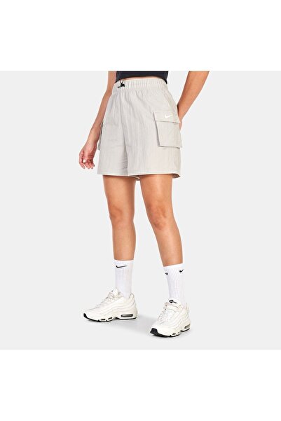 Nike Sportswear Essential Woven High-Rise Krem Kadın Şort