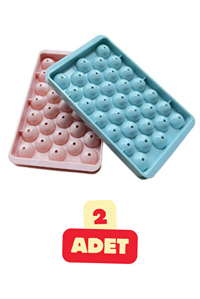 Vekorr 2 Adet Yuvarlak Buz Yapma Kalıbı 33 Bölmeli Buz Küpü Yapan Kalıp