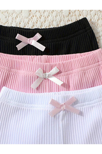 eymwes Kız Bebek Ve Çocuk 3 Adet Fırfırlı  Yazlık Kaşkorse Şort Biker Şort