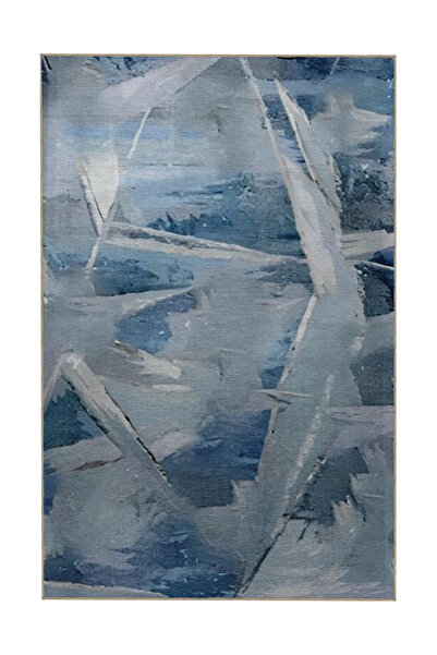 Rugs Modern Halı Mavi Gri Temalı Soyut Kristalize Geometrik Desenli Modern De...