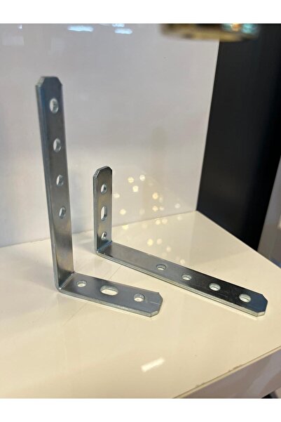 Taşkın Aksesuar Metal L Gönye 16x52x100mm 7 Delikli (2 ADET) 6no Köşebent Bağlantı Aparatı Korniş Demiri Mobilya
