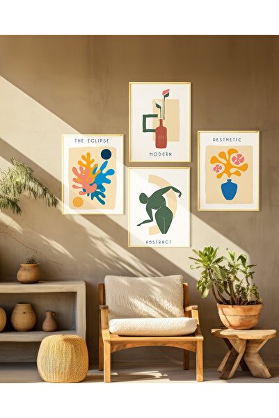 Ayışığı Dizayn Boemsko-nordijsko-apstraktna moderna umetnost Set od 4 slike s...