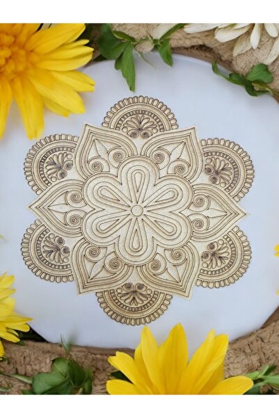 sharp&art 12 Farklı Model 20 Cm Ahşap Mandala,okul Aktivite,sanatsal Eğitim Hobi Seti (6LI BOYA VE FIRÇA SETİ)