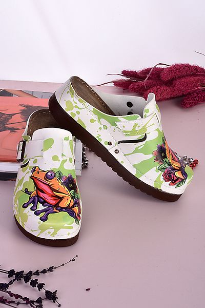 azizsahinshoes Model 3014 - Papuci Anatomical Portocalii, Model Broasca