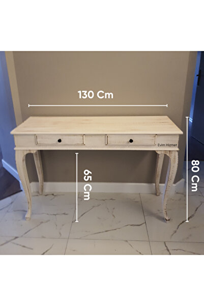 Evim Hizmet 130 Cm Beyaz Eskitme Konsol - Montaj Dahil - Adrese Güvenli Teslimat