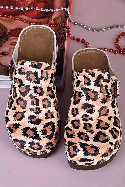 azizsahinshoes 3025 Модел Анатомични Чехли с Леопардов Шарен