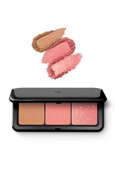 Kiko Mat ve metalik bitişlerde 1 bronzlaştırıcı ve 2 allık içeren yüz paleti ...