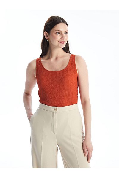 LC Waikiki LCWAIKIKI Basic Women's Tank Top - U Collar, Solid Cut