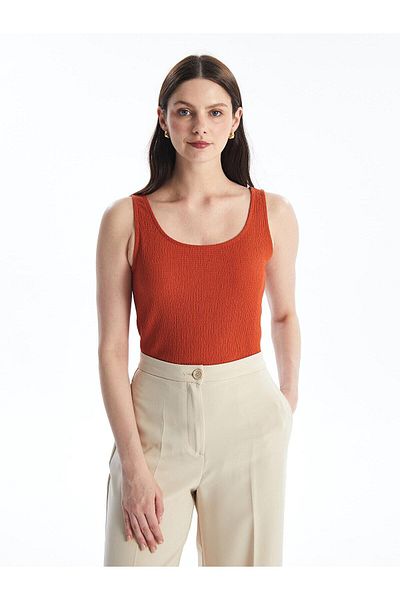 LC Waikiki LCWAIKIKI Basic Women's Tank Top - U Collar, Solid Cut