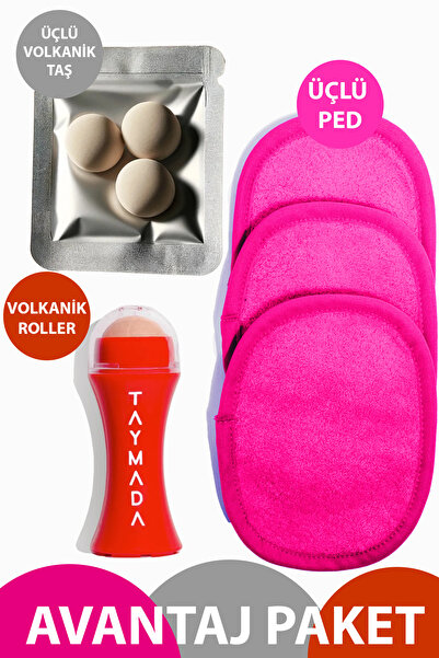 TAYMADA Avantaj Set 3lü Ped- Volkanik Taş Set - Volkanik Roller