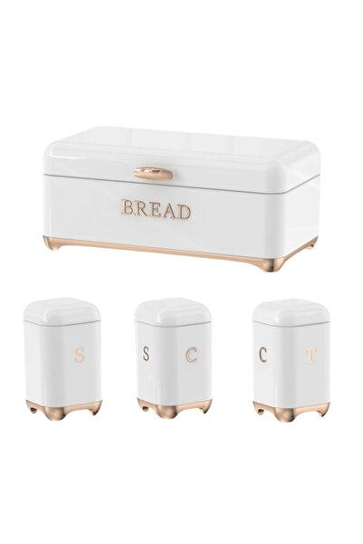 AROW EVİMSAHANE GALVANİZ EKMEK KUTUSU + 3 ADET KAVANOZ