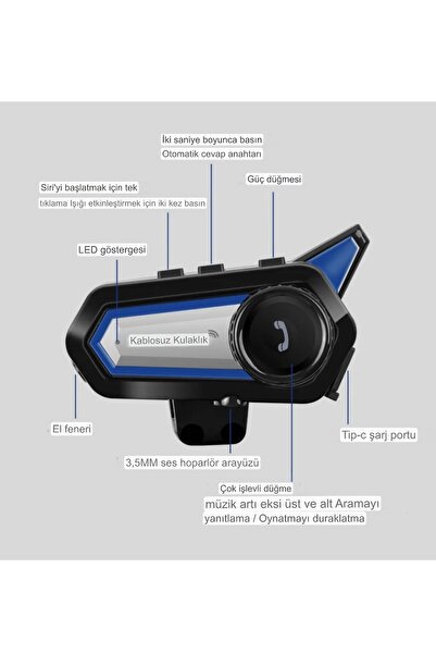 Dynego Bt30 Motorsiklet Kask Uyumlu Kulaklık Motosiklet Intercom Otomatik Cevaplama