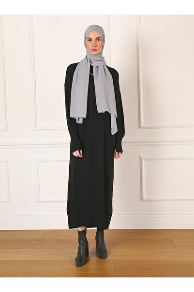 Refka Tricotaje negre Rochie Hijab - Decolteu