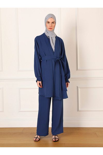 Refka Aerobin Triple Set - Cap, Trousers and Blouse - Navy Blue - Refka
