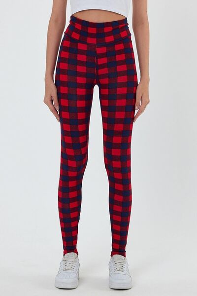 ESPİNA Kadın Yüksek Bel Desenli Likralı Viskon Tayt