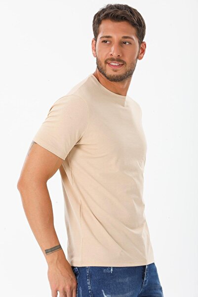 ESPİNA Ανδρικό μπλουζάκι με κανονική εφαρμογή με λαιμόκοψη