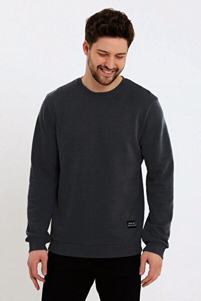 ESPİNA Чоловічий велосипедний комір Relaxed Regular 3-нитковий бавовняний світшот