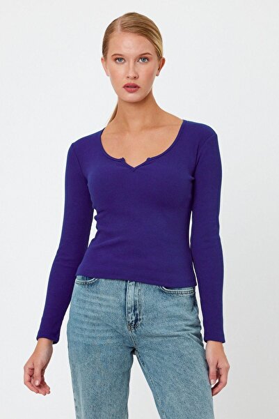 ESPİNA Μακρυμάνικη μπλούζα με τετράγωνο γιακά