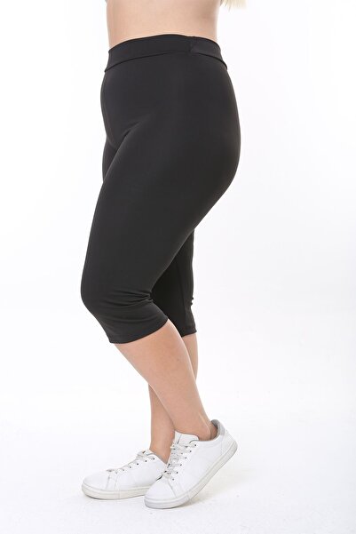 ESPİNA Women's Large Size (BOY 73 CM) High Waist Recovery Stretchy Short Capri Leggings