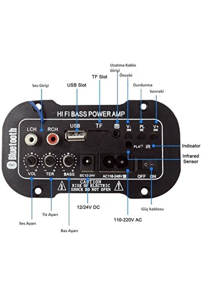 LV Oto/motorsiklet/ev S5 Mini Bass Amfi+kumanda