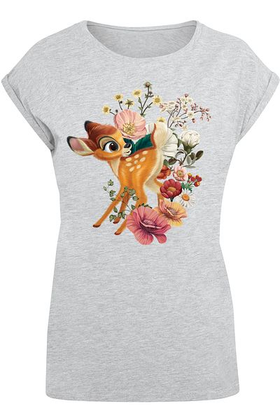 F4NT4STIC Damen Disney Bambi Meadow mit Damen-T-Shirt mit verlängerter Schulter