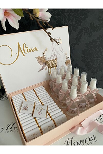 Minemiss Tasarım Kutulu Isme Özel Tasarımlı Kız-erkek 60 Adet Bebek Çikolatas...