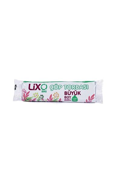 LİXOBAG أكياس نفايات حجم كبير 10 رول × 10 عبوات = 100 قطعة 55x60 سم أزرق