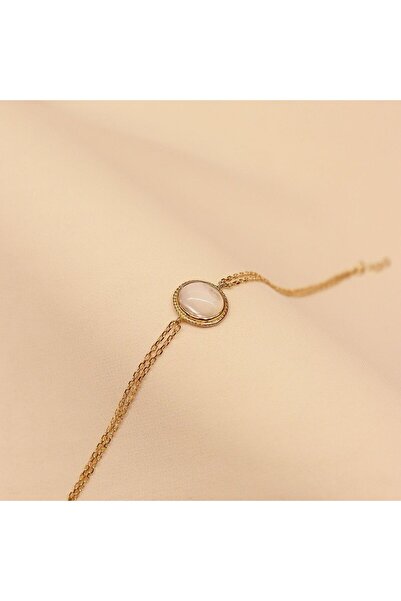 TAHAN MÜCEVHERAT Sıvama Sedef Taşlı Minimal Bileklik