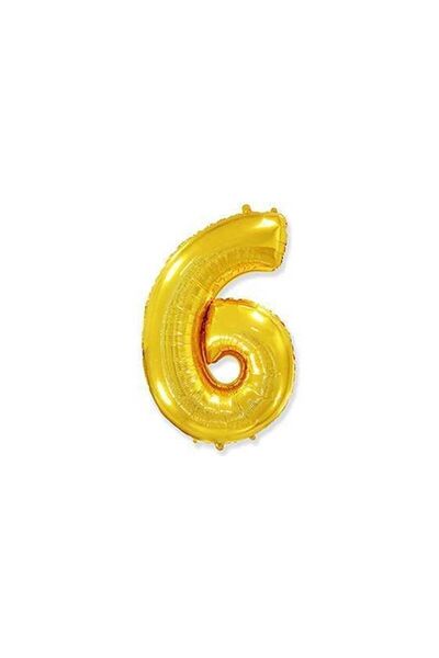 CAVAŞ sun hat 6 Number Gold Foil Balloon 32inc 80 Cm