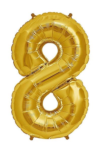 Oyuncak Paketi Gold Gold Foil Balloon Age 8 Number 100 cm 1 Meter
