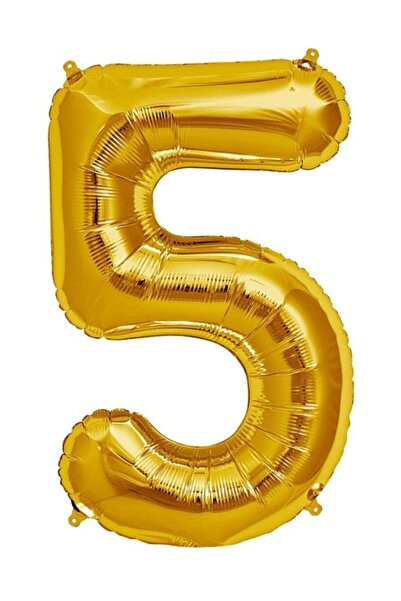 Oyuncak Paketi بالون فويل ذهبي عدد 5 100 سم