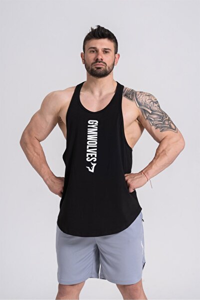 Gymwolves Sportovní sportovec | Stringer | Cvičební tílko | Černá | Komfortní...