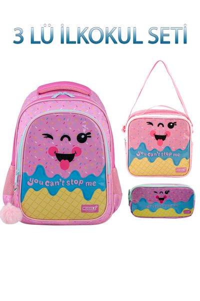 MUGGLE Σετ Σχολικής Τσάντας, Τσάντα Μεσημεριανού Γεύματος, Τσάντα Μολυβιού, Ρ...