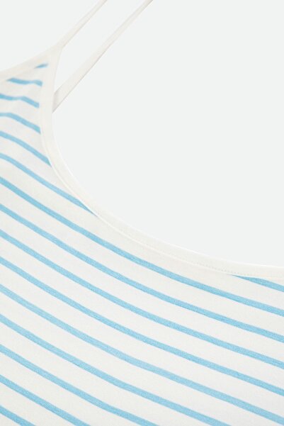 koza iç giyim Set de pijamale cu curea din frânghie din viscoză, cu model în dungi