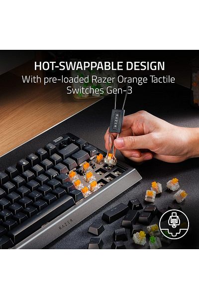 RAZER BlackWidow V4 75% Hot-swappable Mechanical Gaming Keyboard - Black