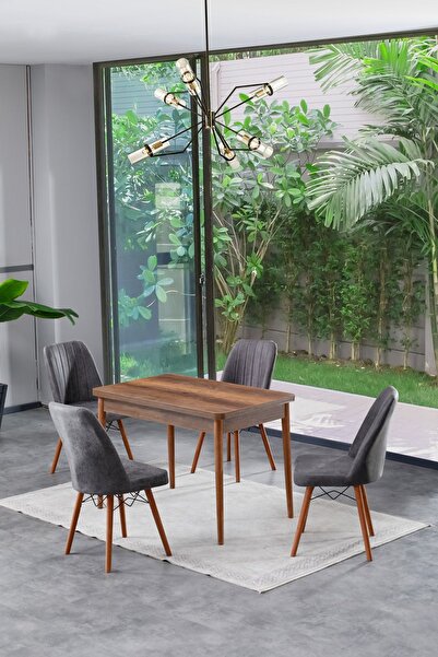 Hardalım Consept Lavanta Barok 70x110 Sabit Masa Sandalye Takımı , Mutfak Mas...